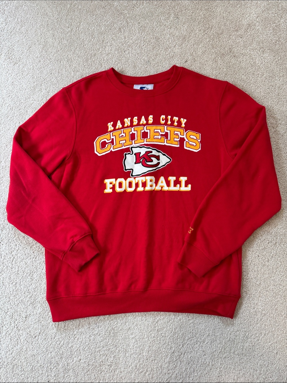 Kansas City Chiefs Pullover Crew Sweater Red SzL
